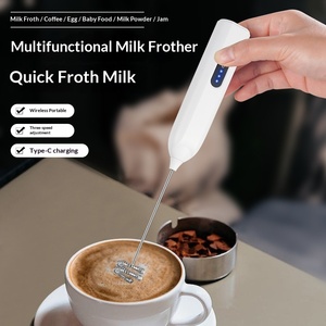 Mousseur à lait sans fil rechargeable USB-C, 3 vitesses, mini-fouet portatif pour café et outils de cuisine - Product Image 3