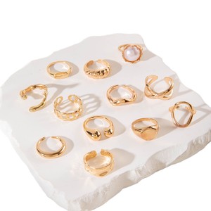 Accesorios de Boxeo para Mujer al por Mayor, Anillos de Piedras Preciosas de Acero Inoxidable Chapados en Oro de 18K, Estilo Náutico - Product Image 2