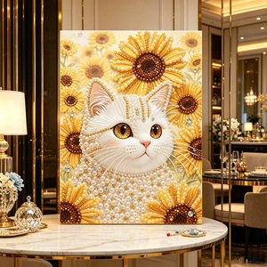 Peinture Mosaïque Faite Main 5D à Forme Spéciale avec Perles, Motifs Papillon, Chat, Fleur, Dame <span class=keywords><strong>pour</strong></span> Décoration de Salon et Cadeau <span class=keywords><strong>pour</strong></span> Adultes - Product Image 3