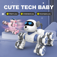 2.4G télécommande 8 roues chien robotique intelligent programmation interactive jouet robot pour animaux de compagnie avec chant et danse