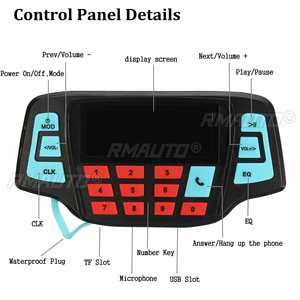 Système audio Bluetooth pour moto, haut-parleurs de studio, radio FM, lecteur MP3, scooter, VTT, télécommande, alarme, haut-parleur - Product Image 6