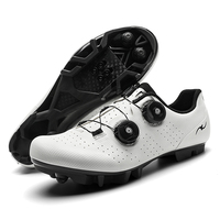 Chaussures de cyclisme VTT pour hommes avec logo personnalisé, fermeture à lacets, empeigne respirante, semelle extérieure en TPU, toutes saisons, pédale plate ou clipless en option