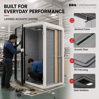 Cabine de bureau acoustique modulaire Ergonovapro, cabine téléphonique insonorisée, cabine de réunion privée, espace de travail silencieux, bureau individuel