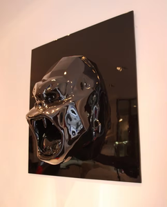 Nero Decorazione Della Parete Scultura Appeso Gorilla <span class=keywords><strong>Testa</strong></span> <span class=keywords><strong>Statua</strong></span> Realistica - Product Image 5