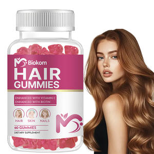 Suplemento orgánico para el crecimiento del cabello con etiqueta privada OEM al por mayor, gominolas de biotina, gominosas, vitaminas para la piel y las uñas del cabello - Product Image 1