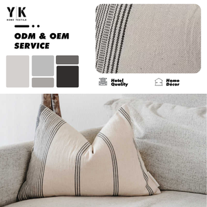 Fodera per <span class=keywords><strong>cuscino</strong></span> in lino in poliestere 100% con <span class=keywords><strong>stampa</strong></span> a righe a quadri a scacchi copricuscino quadrato/ - Product Image 1