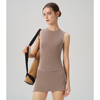 Set Olahraga Kasual Wanita Model Terbaru, Rok Tenis A-Line Bernapas, Celana Golf, Celana Pendek Motif Polos, Set Yoga
