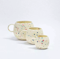 Nouvel ensemble de tasses en céramique et porcelaine 2026, couleur macaron, effet éclaboussures de peinture, avec logo personnalisé, empilables, écologiques, compatibles lave-vaisselle, pour café
