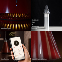 Diffuseur d'arômes en métal sans eau, huile parfumée, Auramor, diffuseur électrique intelligent de luxe, alimenté par batterie USB, contrôlé par application, 100 ml, hôtel, maison