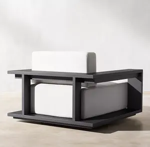 Sasian — ensemble de patio et jardin d'extérieur, mobilier d'extérieur de luxe moderne avec chaise pivotante en Aluminium, artisanal, idéal pour un espace d'hôtel - Product Image 3