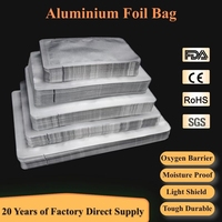 Sacs en aluminium haute barrière, pochettes en plastique métallisé avec fermeture thermoscellée, emballage anti-lumière et anti-humidité pour les collations