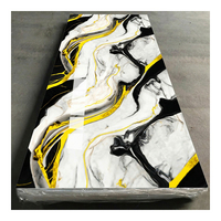 Panneau mural en PVC imitation pierre 1220x2800mm, motif doré, résistant à l'humidité, faible entretien, pour bureaux et espaces commerciaux