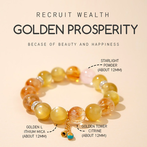 Fashionable Rutilated Quartz Beaded Bracelets Trendy Energy Stone Citrine <b>Healing</b> <b>Crystal</b> Bracelets Stylish <b>Jewelry</b> - Product Image 5