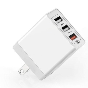 QC3.0 Mobile Phone Charger 3 USB Ports 2.4A Fast Charging <b>Adapter</b> for <b>US</b> EU UK Standards White - Product Image 2