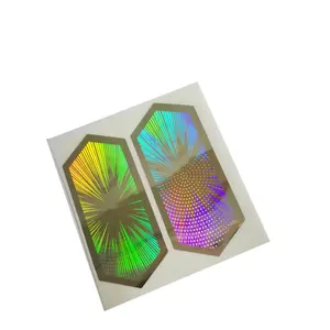 Stiker Label Foil Hologram Segel Keamanan Bentuk Segi Enam
