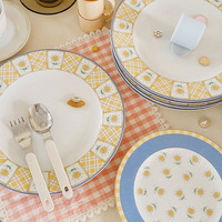 Klein chrysanthemum keramiek bord Europees design rond dessert- & fruitbord voor taart en biefstuk