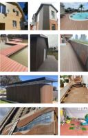 Panneau mural moderne imperméable en PVC composite co-extrudé Risenhome 100 mm, aspect bois, avec accessoires d'installation complets