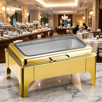 Nouveau Réchaud de Luxe Rectangulaire Doré 2026 de 9 Litres pour Buffet, Chauffe-Plats pour Événements de Restauration