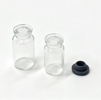 Flacon en verre borosilicate stérile transparent de 10 ml avec bouchon en caoutchouc et capuchon en aluminium, surface gravée à l'acide