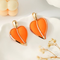 Nouvelles Boucles d'Oreilles Pendantes Cœur Exagéré Personnalisées et Élégantes, Colorées, Double Couche, Clous d'Oreilles Cœur pour Femme