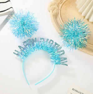 Diadema <span class=keywords><strong>de</strong></span> <span class=keywords><strong>Pelo</strong></span> con Bola <span class=keywords><strong>de</strong></span> <span class=keywords><strong>Pelo</strong></span> <span class=keywords><strong>de</strong></span> Seda Colorida Estilo Europeo y Americano para Niños, Accesorios para el Cabello para Fiestas <span class=keywords><strong>de</strong></span> Cumpleaños - Product Image 5