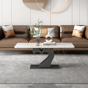 Ensemble de tables basses en marbre pour salon, tables basses en acier inoxydable noir, tables gigognes carrées et rondes, <span class=keywords><strong>table</strong></span> centrale à vendre - Product Image 4