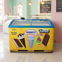 Lemari Pendingin Es Krim Komersial XMING Dengan Logo Kustom Untuk Promosi Merek Makanan Penutup Beku