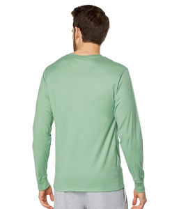 Chemises pour hommes à manches longues marron, col rond, performance, vêtements en gros, t-shirts, prix direct usine, manches longues - Product Image 6