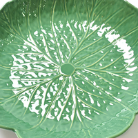 Bol à soupe en céramique de haute qualité, motif végétal, forme de feuille de chou, personnalisable, vaisselle écologique pour les fêtes