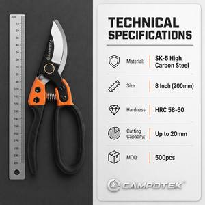 Sécateur <span class=keywords><strong>télescopique</strong></span> robuste à lames croisées, cisailles de taille professionnelles à manche extensible, <span class=keywords><strong>coupe</strong></span>-branches pour jardin, outils manuels - Product Image 5