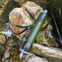Paille purificatrice d'eau pour camping en extérieur, filtration 4 étapes, écologique, équipement portable, équipement de randonnée, voyage, urgence