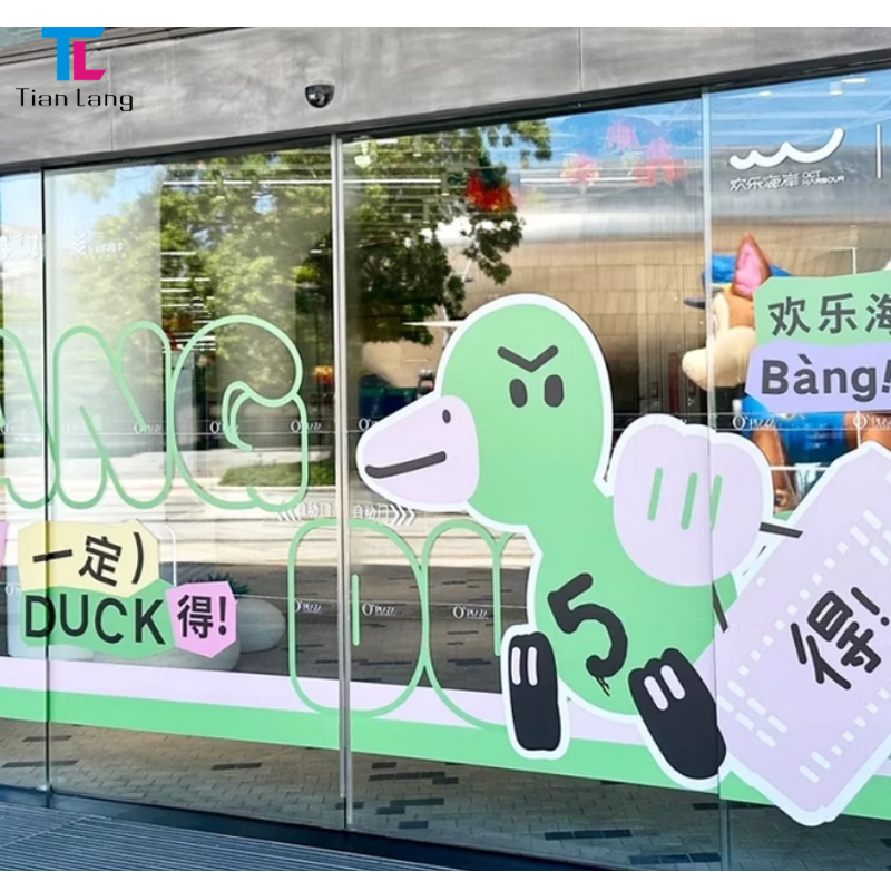 Tianlang Customized Static Sticker Window Film Transparent Glass Decals Customized Pattern DIY Window Stickers
