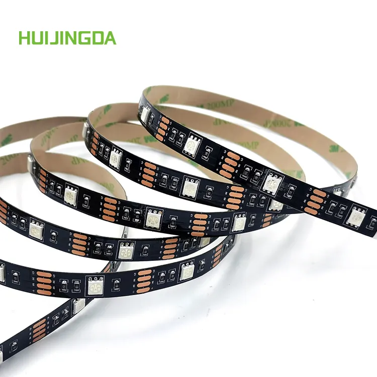 A buon mercato all'ingrosso 5V 5M nero PCB 30led/m Smart flessibile Strip Light 5050 SMD RGB Led Strip