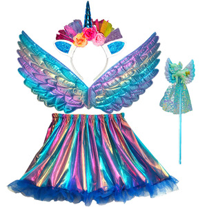 Disfraces de <span class=keywords><strong>Unicornio</strong></span> de Fantasía para Niñas, Disfraz de <span class=keywords><strong>Película</strong></span>, Vestido de Vacaciones, Vestido de Arcoíris de Año Nuevo, Alas, Tocado, Navidad, Halloween, Carnaval - Product Image 6