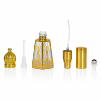 Flacon de parfum conique en verre de 15 ml, or hexagonal, avec applicateur à bille, rechargeable, pour huiles essentielles, idéal pour les voyages, cadeau, logo personnalisé gratuit
