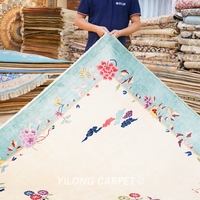 Alfombra de Área Anudada a Mano YILONG de 2x3m, Alfombras de Seda Hechas a Mano con Arte Decorativo Chino