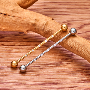 ASTM F136 titan 14g chủ đề nội bộ công nghiệp giàn giáo Barbell Bông tai xuyên CZ Pave trên cực tragus phụ nữ đồ trang sức cơ thể - Product Image 3
