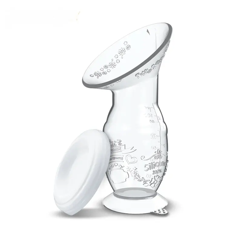 BPA frei Baby Feeding Silikon manuelle Milch pumpe mit Deckel