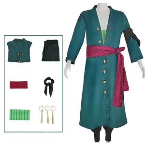 Disfraz de Cosplay de Roronoa, <span class=keywords><strong>Kimono</strong></span> de Anime, Túnica de Zoro, Uniforme, Atuendo de Halloween <span class=keywords><strong>con</strong></span> Pendientes para Comic <span class=keywords><strong>Con</strong></span> - Product Image 1