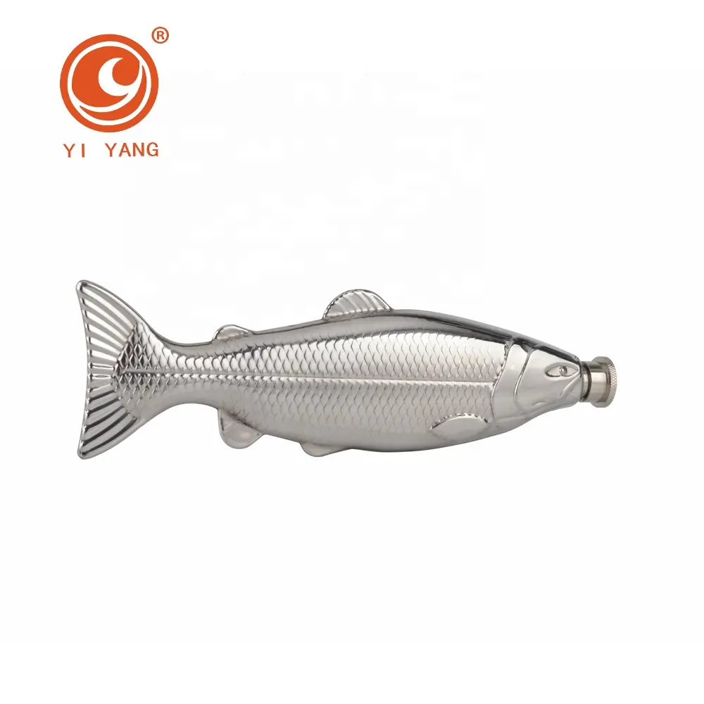 Custom capacity fish shaped 304 stainless steel liquor hip flask for gift