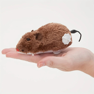 Jouet de souris en peluche amusant et interactif à remonter pour chats, chiens et enfants – Jouet animal mécanique en mouvement pour le jeu et les farces - Product Image 3