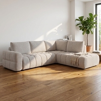 Juego de Muebles para Sala de Estar, Sofá en Forma de L de Dos Plazas con Cama, Sofás para Sala de Estar con Almacenamiento, Cubierta de Tela Cómoda, Canapé