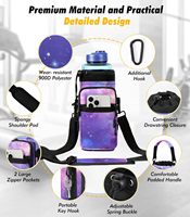 Sac de transport magnétique thermique et étanche en néoprène pour bouteille, avec mousqueton et crochet porte-clés, équipement de sport, sangle d'épaule détachable et réglable