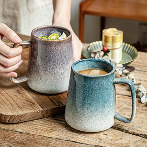 Tasse à thé en céramique personnalisée écologique vintage, glaçure réactive, tasse à café, tasse en grès rétro, tasses à cappuccino en vrac en céramique - Product Image 3