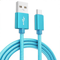 Kabel Data USB-A ke Type-C 5V 2A dengan Jalinan Nilon, Harga Grosir Pabrik Terjangkau, Laris untuk Ponsel Android dan iPhone