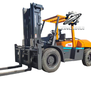 Chariot élévateur TCM FD100Z8 10 tonnes d'occasion, chariot élévateur japonais 10 tonnes, moteur Isuzu 6BG1, machine d'occasion, chariot élévateur à essence, 3000 mm, 10000 kg - Product Image 1