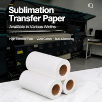Rouleau de papier de sublimation premium 63 g/m² 83 g/m² 95 g/m² pour imprimante haute vitesse, papier à séchage rapide pour l'impression de vêtements de sport et d'uniformes, vente en gros