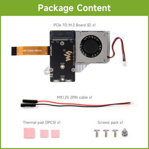 อะแดปเตอร์ Waveshare สำหรับบอร์ด PCIe M.2 (E) รองรับ <span class=keywords><strong>Raspberry</strong></span> <span class=keywords><strong>Pi</strong></span> 5 พร้อมพัดลมระบายความร้อน ใช้งานร่วมกับ NVMe Protocol M.2 SSD ขนาด 2242 2230  แบบอะโนไดซ์ - Product Image 3