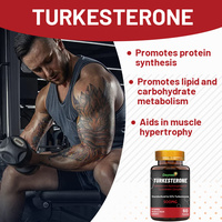 Capsules de Turkesterone à base de plantes J4 avec extrait d'Ajuga Turkestanica pour le soutien musculaire, 60 gélules par flacon pour adultes