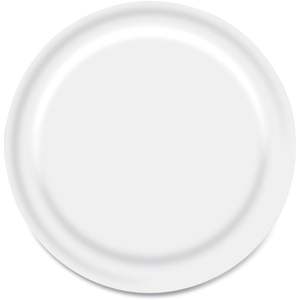 Assiettes en papier écologiques Boardwalk de 6 pouces de diamètre, blanches, 1 000 par carton, pour restaurants, fêtes et événements de mariage - Product Image 2